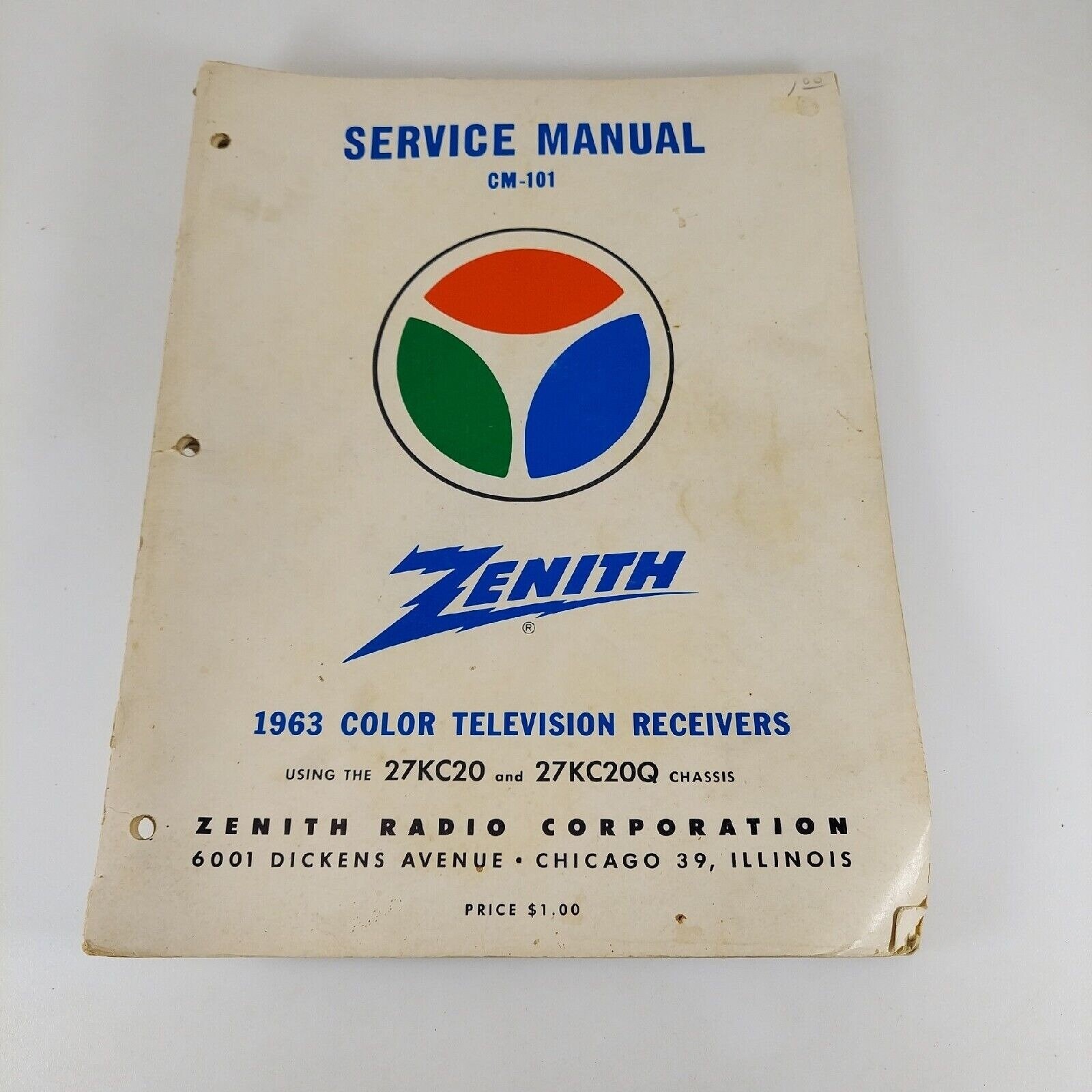 Zenith Service Manual CM-101 1963 Color Television Receivers