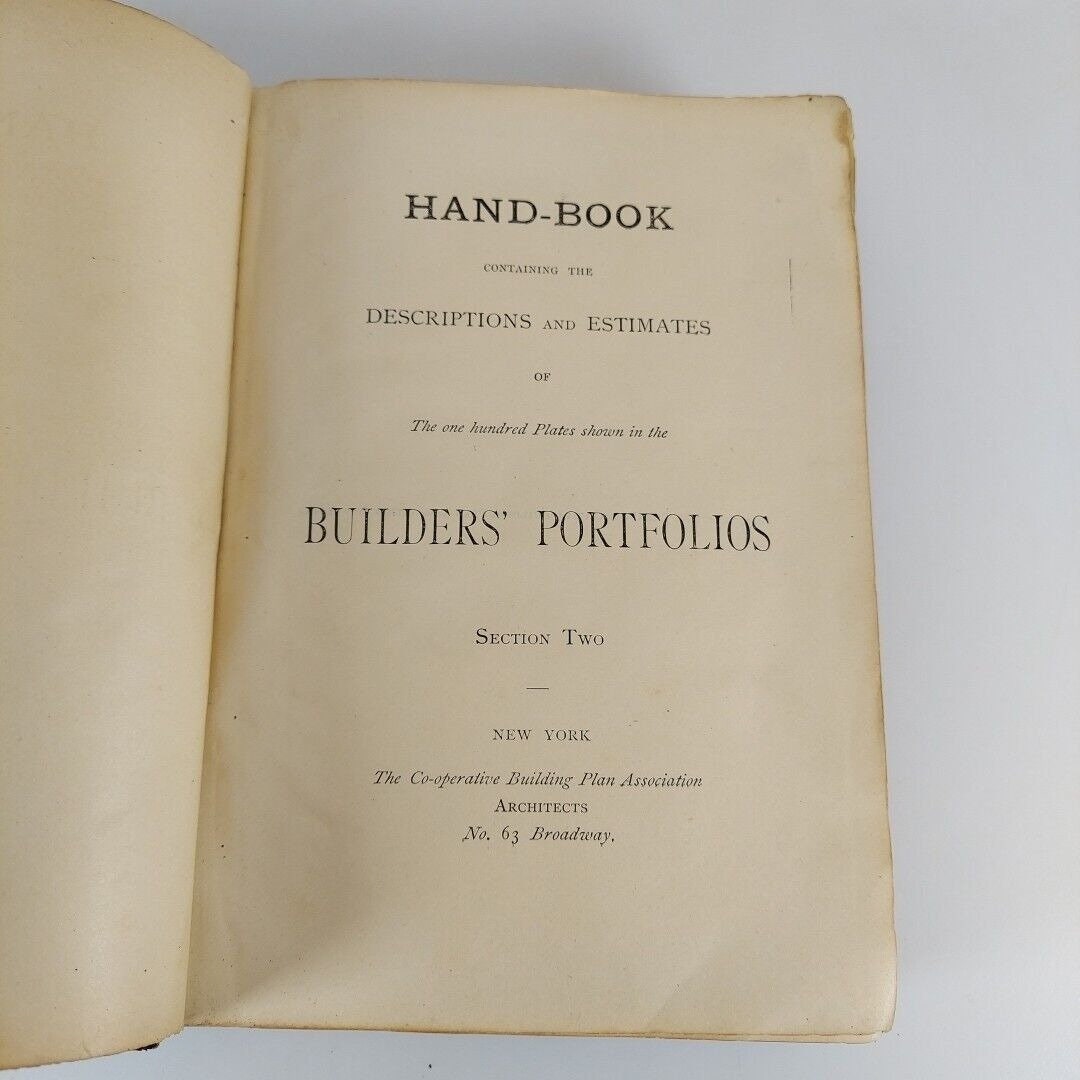 Hand-book Descriptions and Estimates Builders' Portfolios Section Two ...