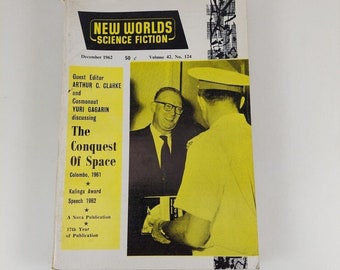 New Worlds Science Fiction Magazine #124 Dez 1962 Arthur C Clarke, Yuri Gagarin