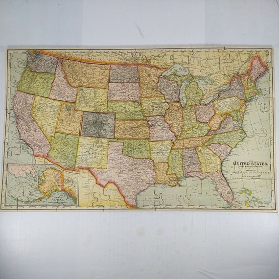 Madmar Dissected Map Puzzle Series No. 752 United States Etsy