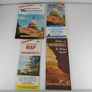 Bezoekersgids van Washington DC 1962-editie en 3 vintage Washington DC-kaarten