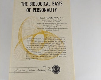 The Biological Basis of Personality by H. J. Eysenck 1977 3rd Printing HCDJ