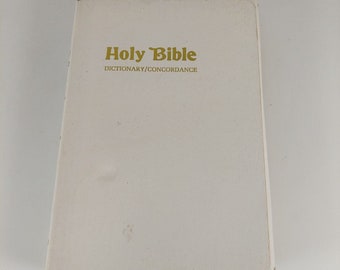 Sacra Bibbia KJV Dizionario in lettere rosse Concordance World Bible Pub. Bianco 220DW