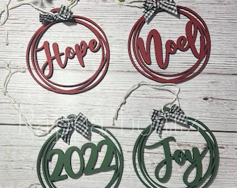 2022 round christmas ornament svg -Glowforge ornament bundle-ornament svg