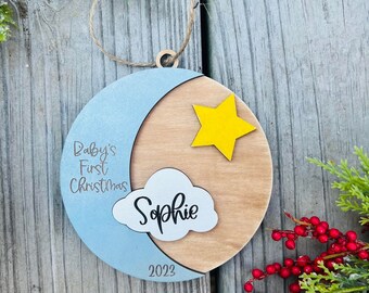 Babies first Christmas ornament  digital file/ Glowforge svg/ Laser Ready