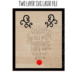 2024 Rudolph Sign Ornament digital file/ Glowforge svg/ Laser Ready