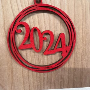 2024 Christmas Ornament digital file/ Glowforge svg/ Laser Ready