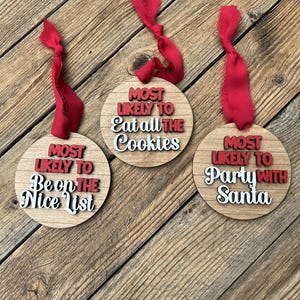 2025 most likely to Christmas ornament bundle digital file/ Glowforge svg/ Laser Ready