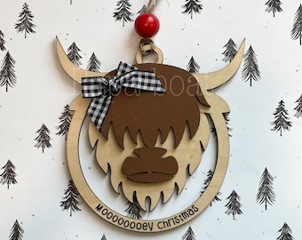 2025 highland cow Ornament digital file/ Glowforge svg/ Laser Ready