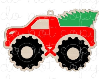 2025 Monster truck layered ornament digital file/ Glowforge svg/ Laser Ready
