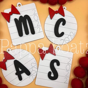 2022 initial Christmas Ornament digital file/ Glowforge svg/ Laser Ready