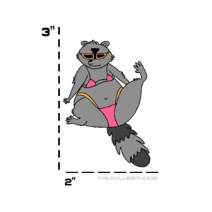 Bikini wasbeer prullenbak panda sticker