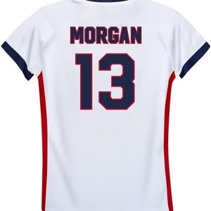 U.S. Soccer Federation USWNT Soccer Women T-Shirt 4 Stars Youth Jersey - Number 13 Morgan