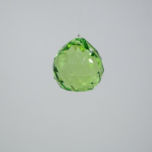 40mm Green Crystal Ball Prime Jewel Glass Paperweight or hanging - 2 pcs - Good Quality
