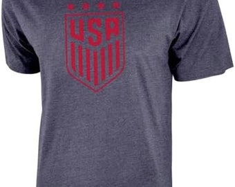 USWNT Soccer T-Shirt: Personalized Adult Grey Cotton Tee