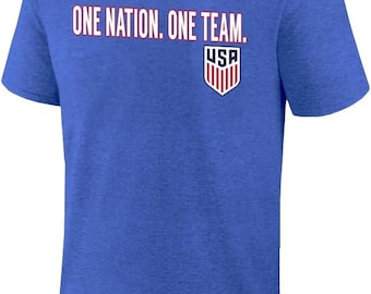 USMNT Soccer T-Shirt: Heather Blue, Personalized Name & Number