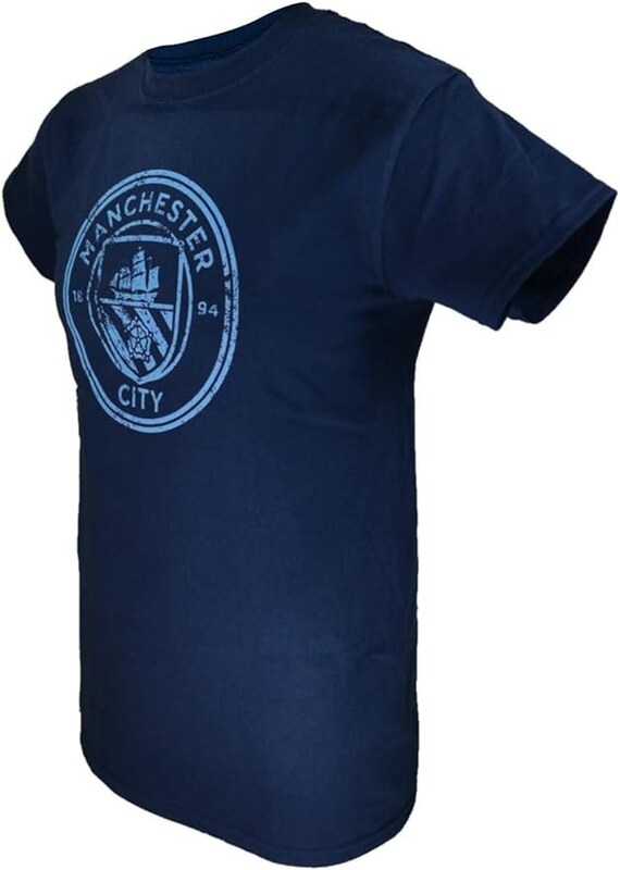 Icon Sports Men's Manchester City Licensed Soccer T-Shirt – Official Team Colors, 100% Cotton Tee