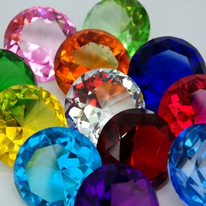 50mm Crystal Round Diamond Box set 12 pcs - Jewel Glass Paperweight Diamond