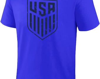 Camiseta de fútbol USMNT: azul rey, nombre y número personalizados