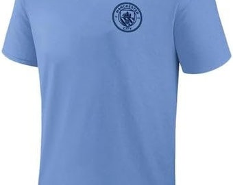 Manchester City Soccer Tee: Personalized Adult Cotton T-Shirt