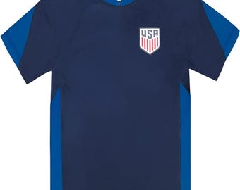 U.S. Soccer USMNT Adult Soccer Game Day Youth Poly T-Shirt- Inspired Tee Poly- Personalized Your Name and Number