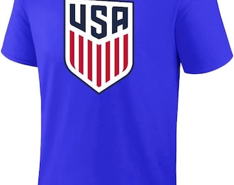 Camiseta de fútbol USMNT: azul rey, nombre y número personalizados
