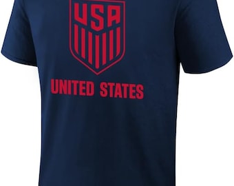 USMNT Soccer T-Shirt: Navy Blue, Personalized Name & Number