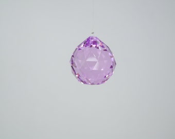 Ice Purple Crystal Ball: 40mm Glass Paperweight - 2 Pcs
