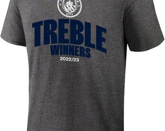 Manchester City Treble Winners T-Shirt: Official Licensed Adult Tee
