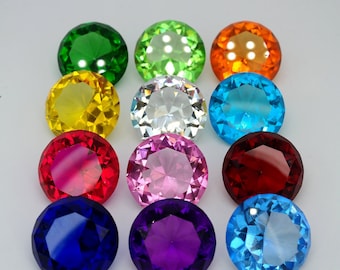 50mm Crystal Diamond Paperweight Set - Round Brilliant Cut
