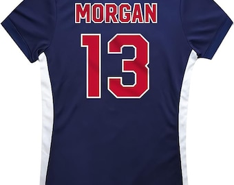 USWNT Players Youth T-Shirt Official U.S. Women’s National Soccer Team Association Soccer Youth Jersey T-Shirt Tee - Number 13 Morgan Navy