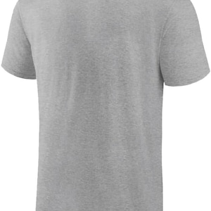 May include: A heather gray short-sleeved t-shirt.