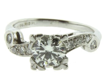 Vintage Platinum Diamond Engagement Ring