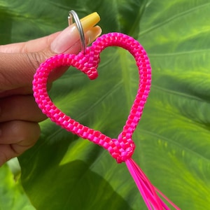Heart Rexlace Keychain | Heart Gimp Keychain | Heart Keychain