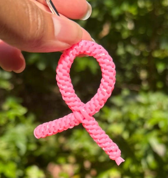 Breast Cancer Rexlace Keychain | Ribbon Gimp Keychain | Awareness
