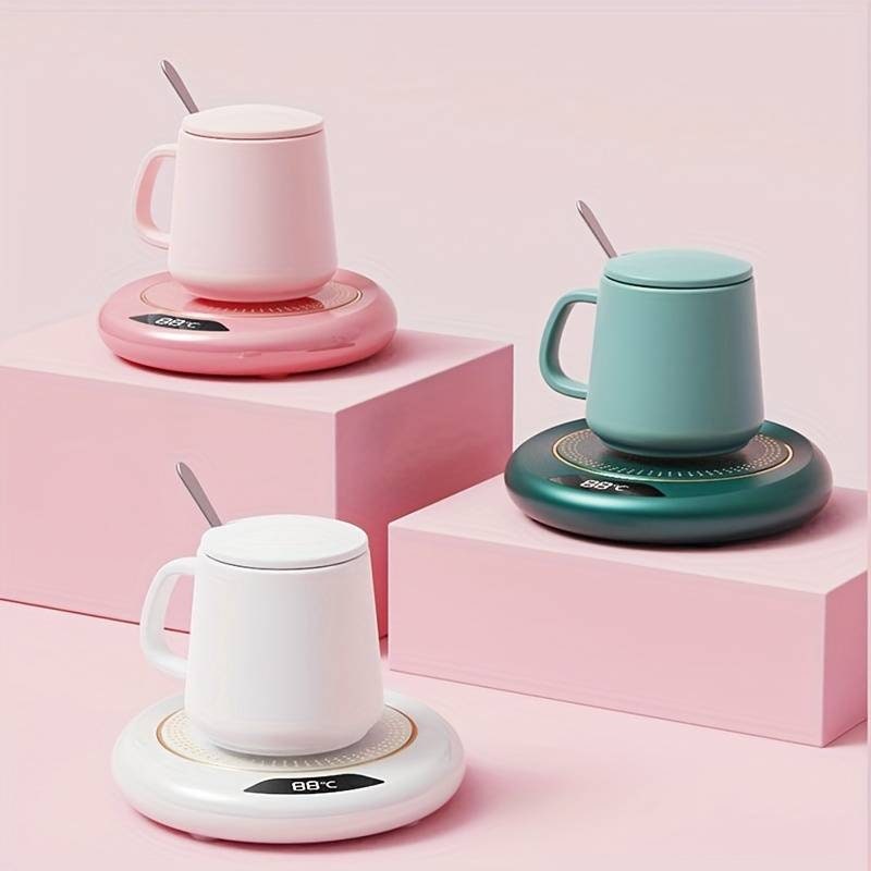 Coffee Mug With Electric Thermal Cup Base USB Color - متجر اختياري