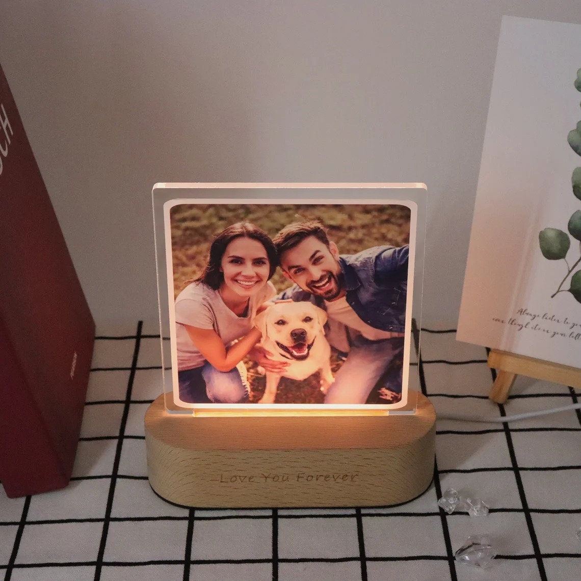 Cool Man Light Box Decor, Cloud Design Wooden Light Box, Led Lamp