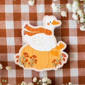 Happy Goose Sticker Vinyl Sticker, Fall Stickers, Laptop Sticker, Cute MacBook Decal, Autumn Stickers, Waterproof Sticker image 1