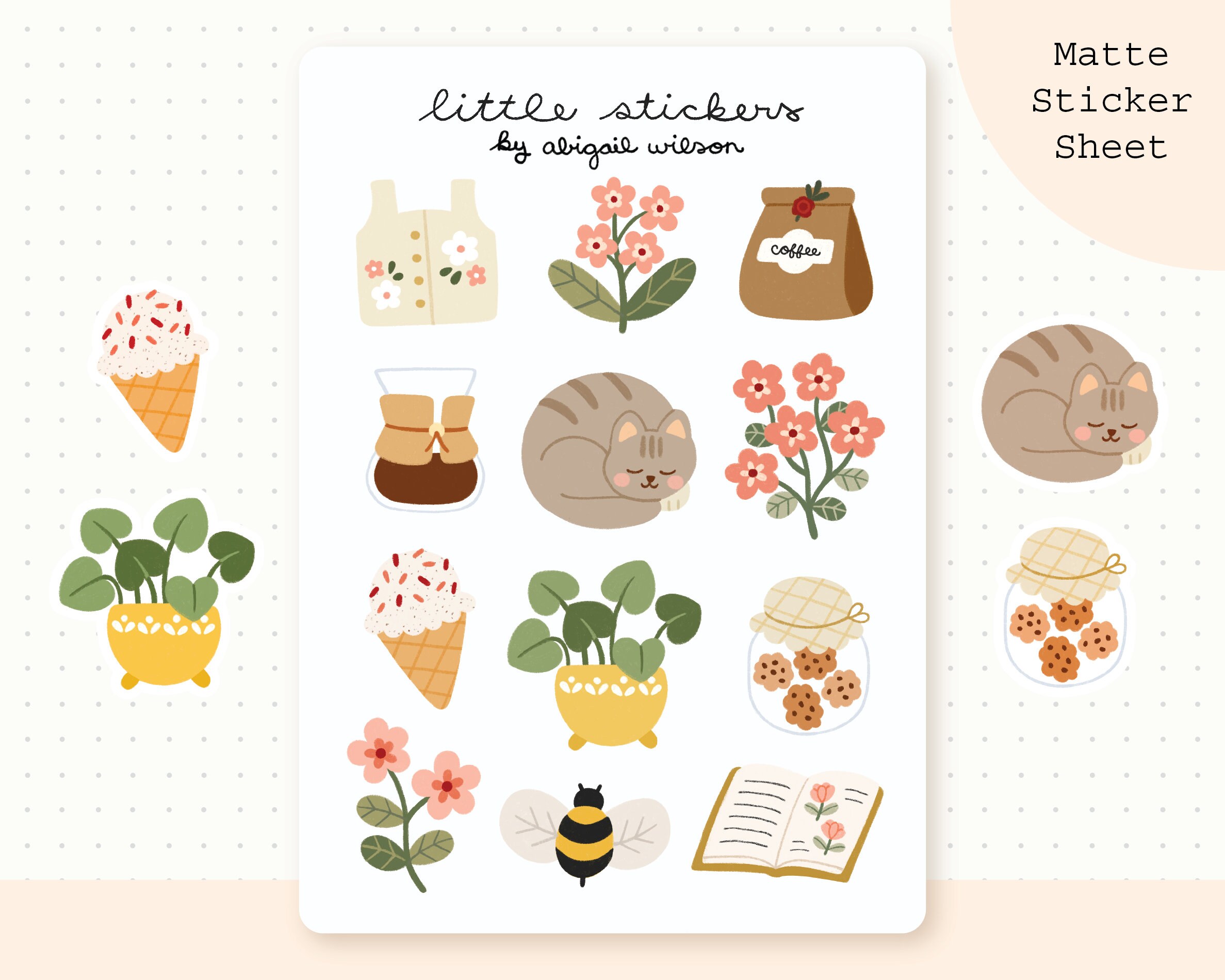 Cottagecore Sticker Sheet | Planner Stickers | Bullet Journal Stickers |  Cottage Stickers | Garden Stickers | Scrapbooking Stickers | Kawaii