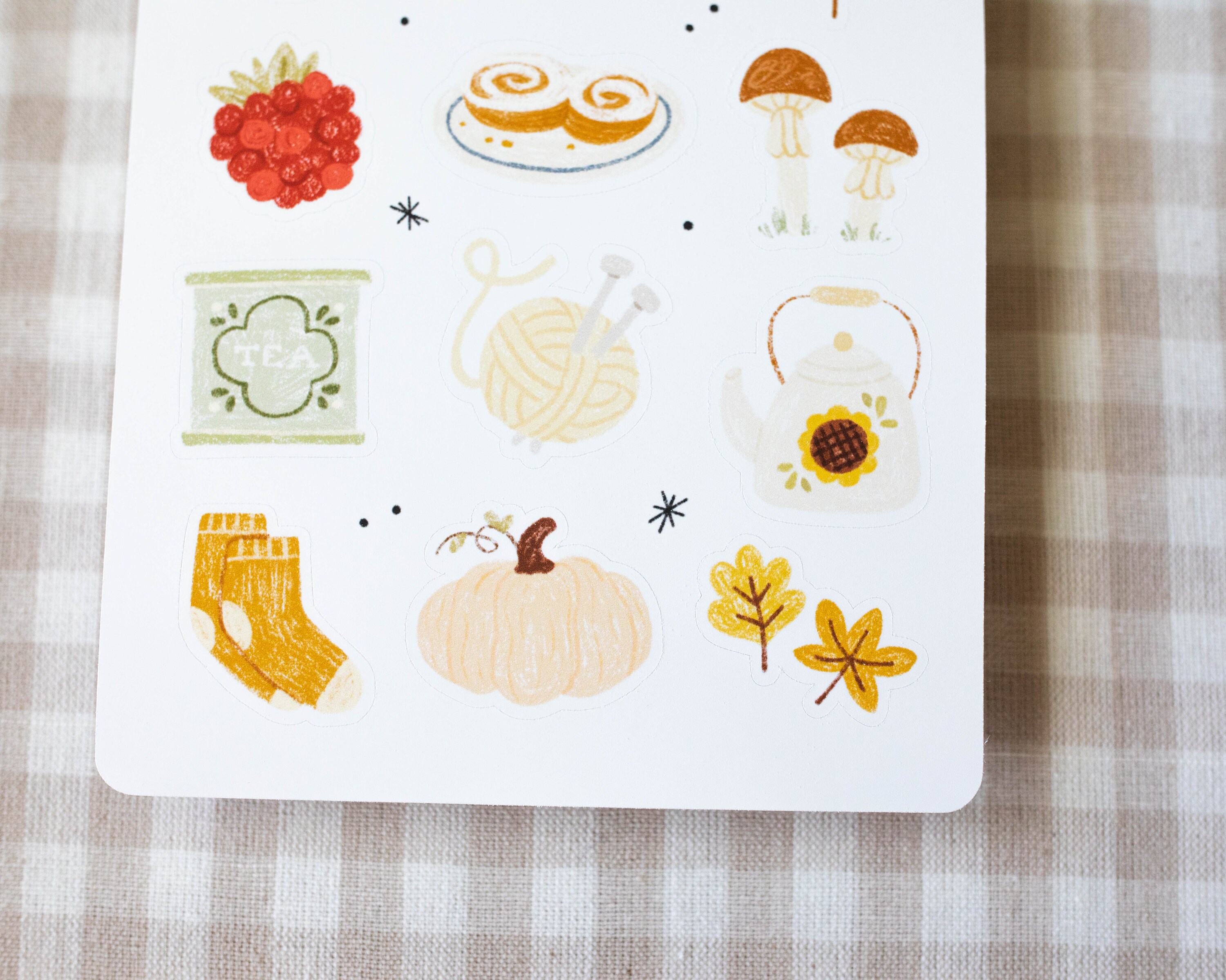 Cozy Fall Sticker Sheet Bullet Journal Stickers, Cute Planner Stickers ...