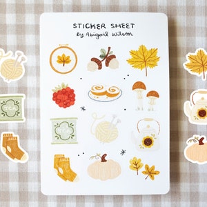 Cozy Fall Sticker Sheet Bullet Journal Stickers, Cute Planner Stickers ...