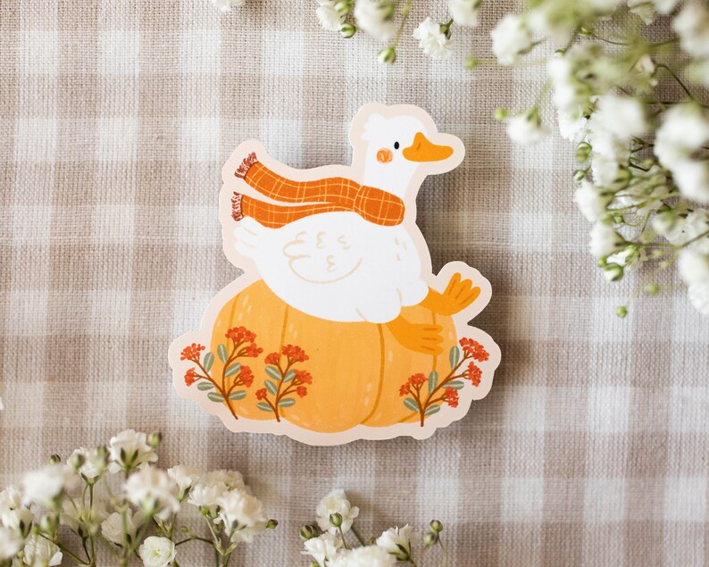 Happy Goose Sticker Vinyl Sticker, Fall Stickers, Laptop Sticker, Cute MacBook Decal, Autumn Stickers, Waterproof Sticker image 2