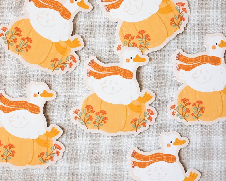 Happy Goose Sticker Vinyl Sticker, Fall Stickers, Laptop Sticker, Cute MacBook Decal, Autumn Stickers, Waterproof Sticker image 3