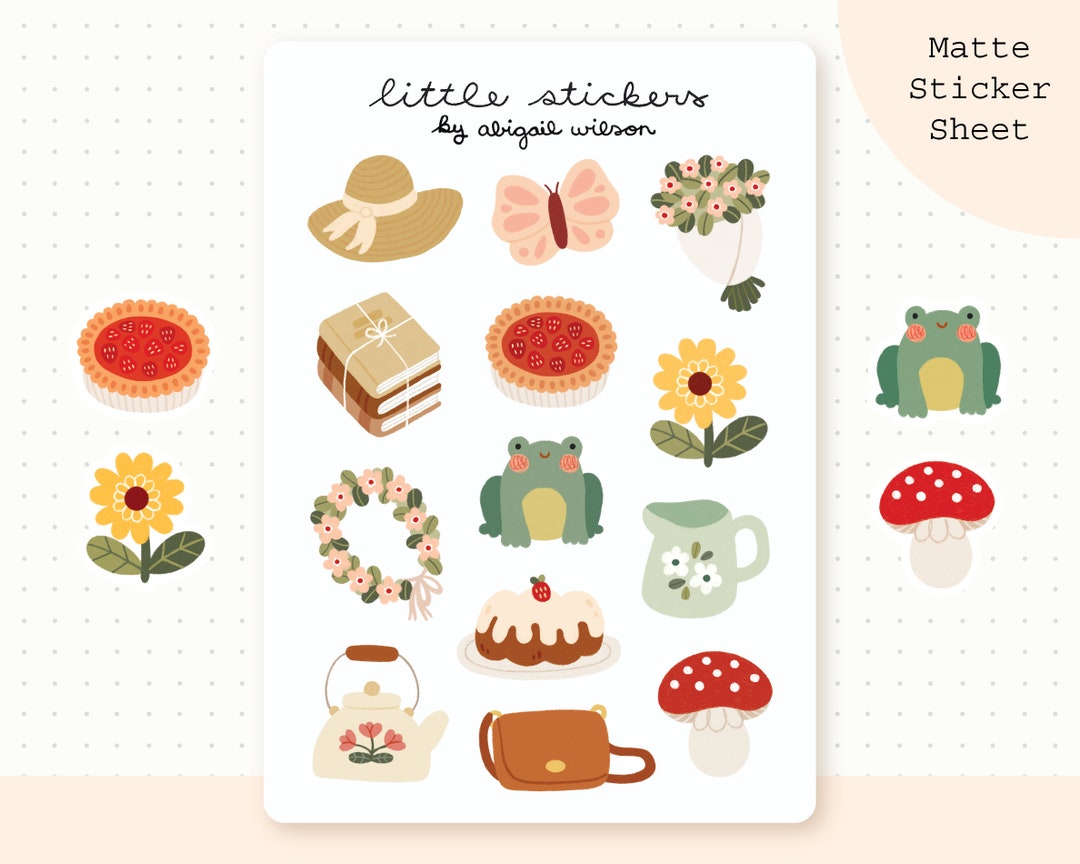 Cute Summer Sticker Sheet Cottagecore Stickers, Bullet Journal Stickers ...