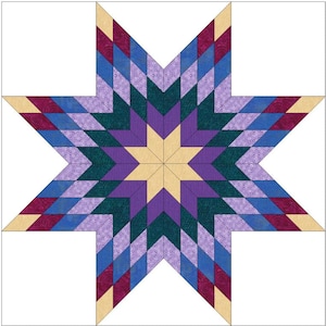 PDF Pattern: Lone Star Quilt (with or without y-seams)