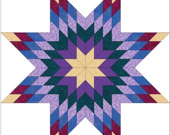 PDF Pattern: Lone Star Quilt (with or without y-seams)