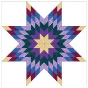 PDF Pattern: Lone Star Quilt (with or without y-seams)