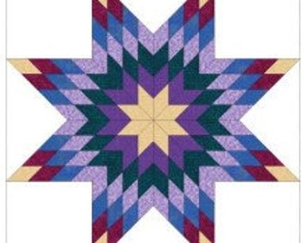 PDF-patroon: Lone Star-quilt (met of zonder Y-naden)