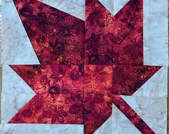 PDF pattern: Maple Leaf Quilt Block