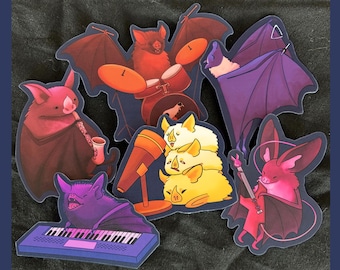 Bats in a Band Vinyl Stickers